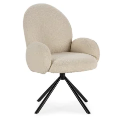 No name DOURO Chaise de bureau en tissu bouclette et métal