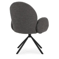 No name DOURO Chaise de bureau en tissu bouclette et métal