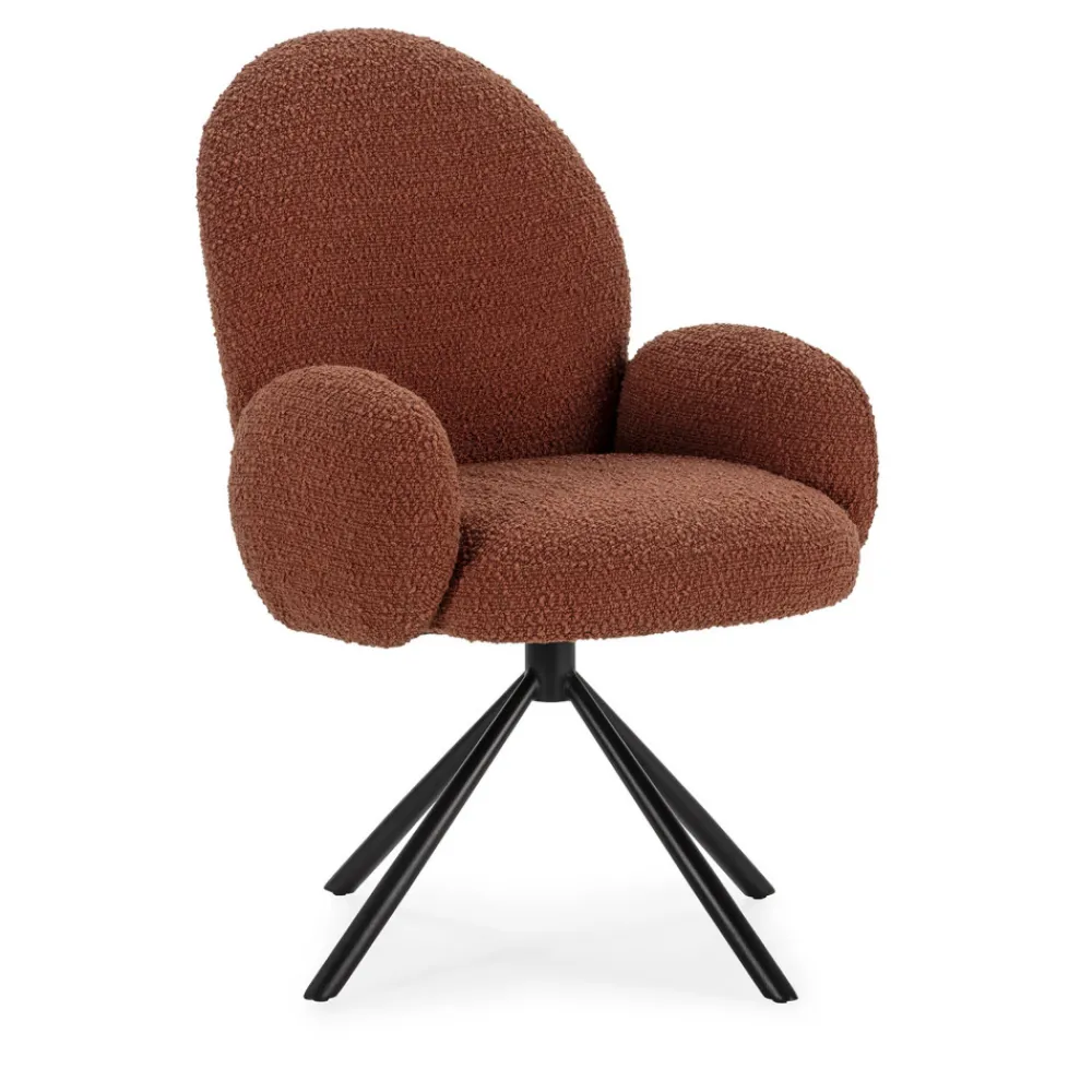 No name DOURO Chaise de bureau en tissu bouclette et métal