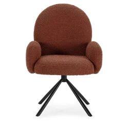 No name DOURO Chaise de bureau en tissu bouclette et métal