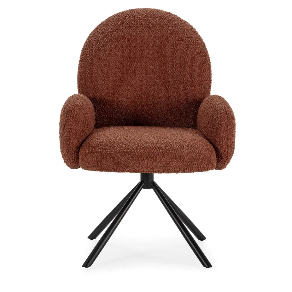 No name DOURO Chaise de bureau en tissu bouclette et métal