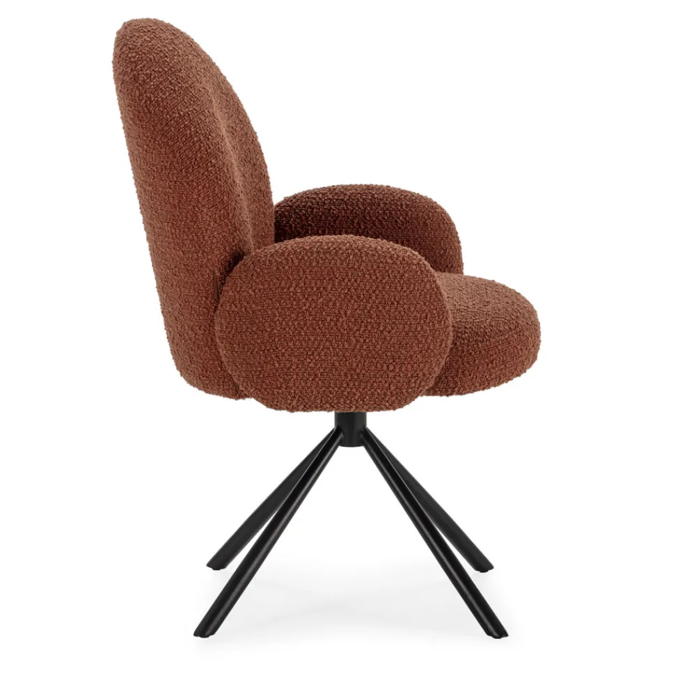 No name DOURO Chaise de bureau en tissu bouclette et métal