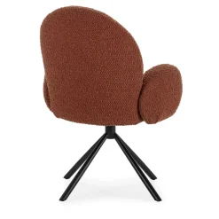 No name DOURO Chaise de bureau en tissu bouclette et métal