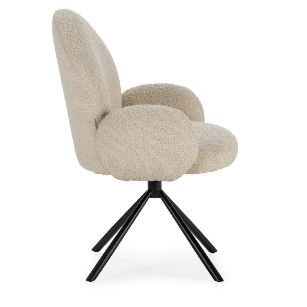 No name DOURO Chaise de bureau en tissu bouclette et métal