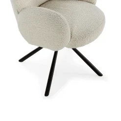 No name DOURO Chaise de bureau en tissu bouclette et métal
