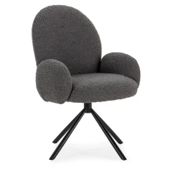 No name DOURO Chaise de bureau en tissu bouclette et métal