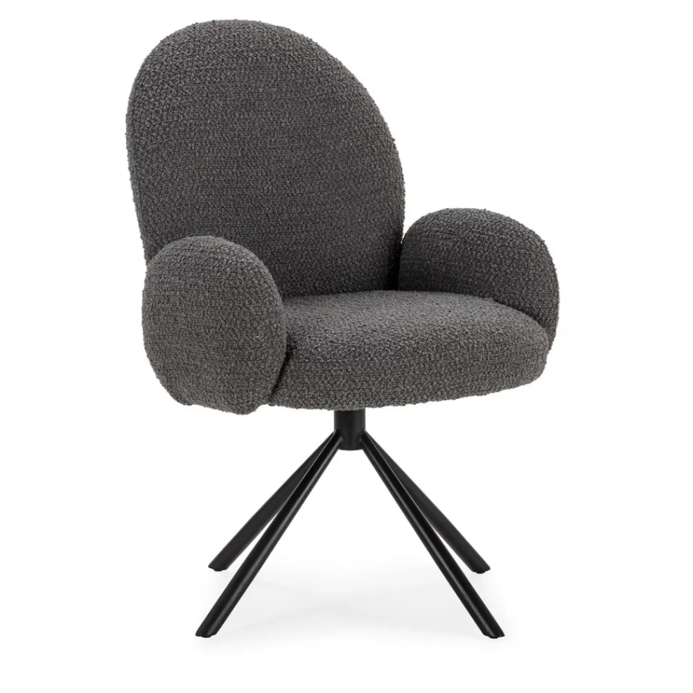 No name DOURO Chaise de bureau en tissu bouclette et métal