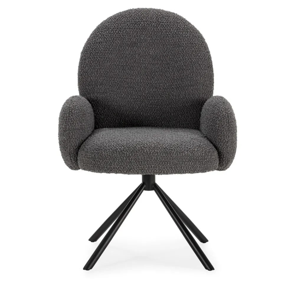 No name DOURO Chaise de bureau en tissu bouclette et métal