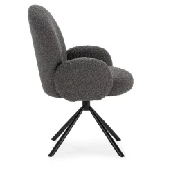 No name DOURO Chaise de bureau en tissu bouclette et métal