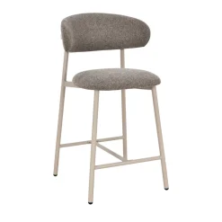 Drawer DRACO Lot de 2 chaises de bar en tissu pieds beiges H65cm