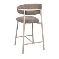 Drawer DRACO Lot de 2 chaises de bar en tissu pieds beiges H65cm