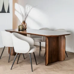 Drawer DUMAI Table à manger 8 personnes en bois massif
