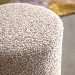 House Nordic EJBY Pouf rond en tissu bouclette ø34cm