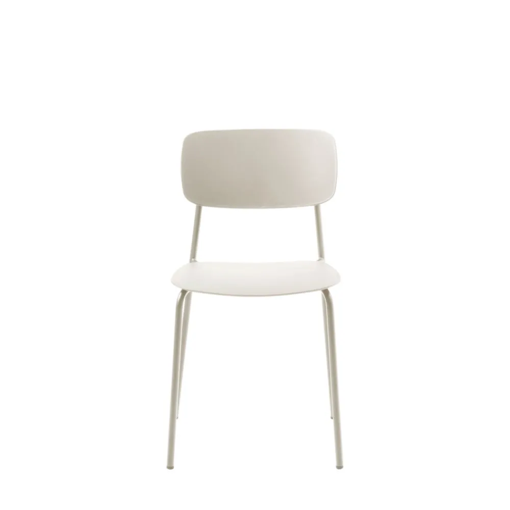 No name ELIN Lot de 4 chaises en plastique et métal