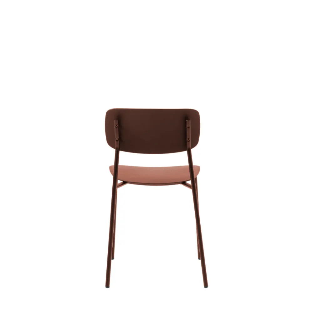 No name ELIN Lot de 4 chaises en plastique et métal