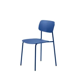 No name ELIN Lot de 4 chaises en plastique et métal