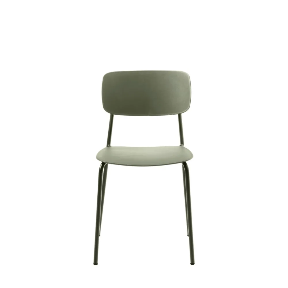 No name ELIN Lot de 4 chaises en plastique et métal
