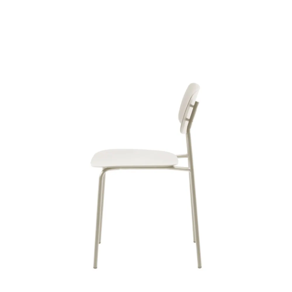 No name ELIN Lot de 4 chaises en plastique et métal