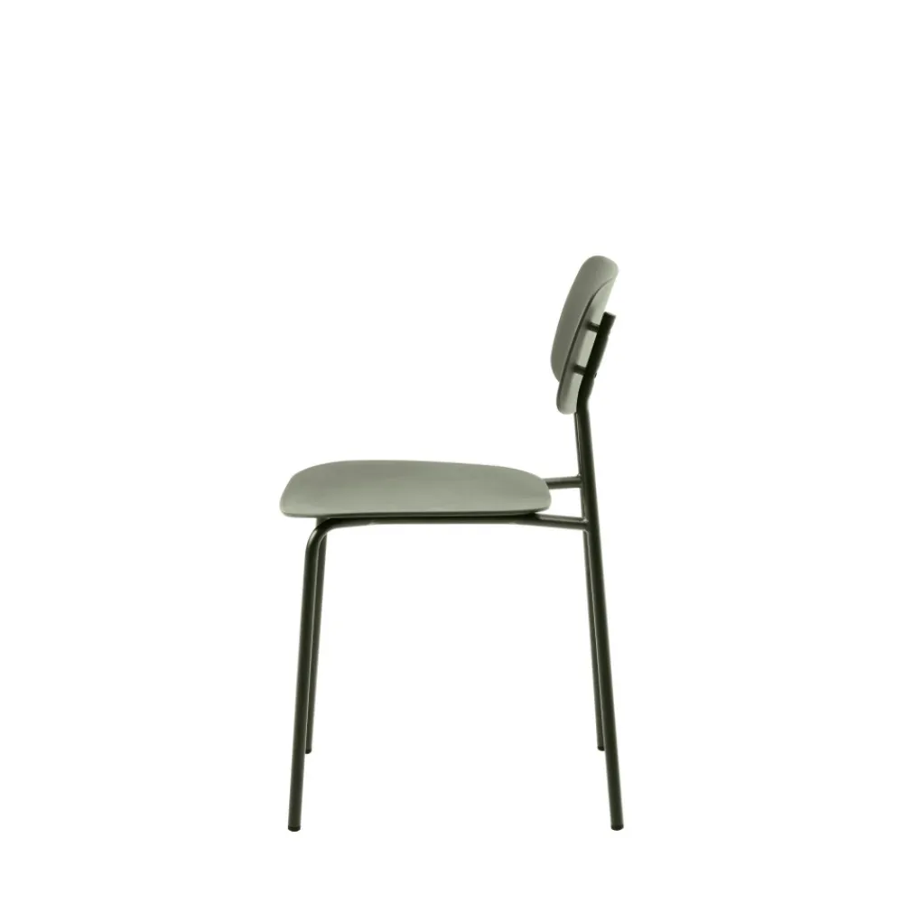 No name ELIN Lot de 4 chaises en plastique et métal