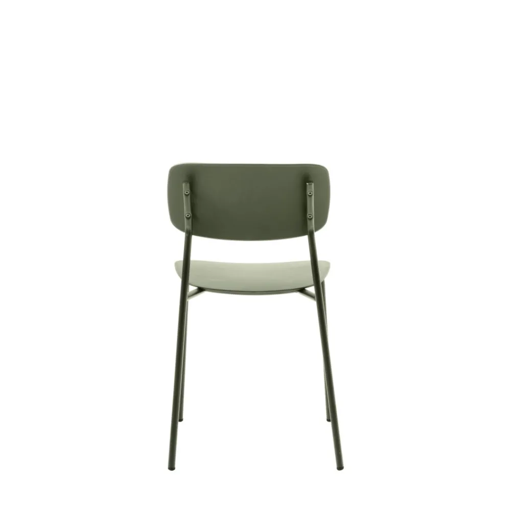 No name ELIN Lot de 4 chaises en plastique et métal