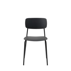 No name ELIN Lot de 4 chaises en plastique et métal