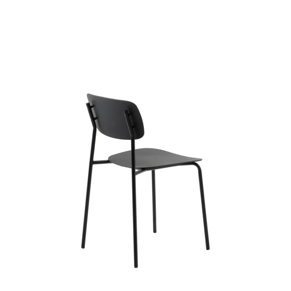 No name ELIN Lot de 4 chaises en plastique et métal