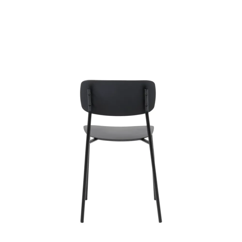 No name ELIN Lot de 4 chaises en plastique et métal
