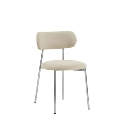 Drawer ELLI Lot de 2 chaises en tissu pieds chrome