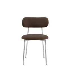 Drawer ELLI Lot de 2 chaises en tissu pieds chrome