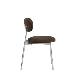 Drawer ELLI Lot de 2 chaises en tissu pieds chrome