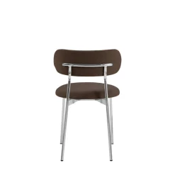 Drawer ELLI Lot de 2 chaises en tissu pieds chrome