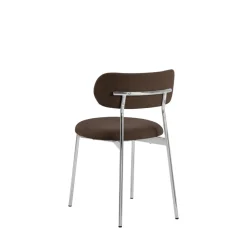 Drawer ELLI Lot de 2 chaises en tissu pieds chrome