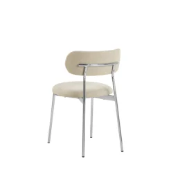 Drawer ELLI Lot de 2 chaises en tissu pieds chrome