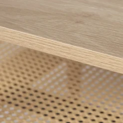 Drawer ELLOS Table basse ovale en bois et cannage