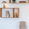 House Nordic EMBER Etagère murale 2 niches en bambou L70cm