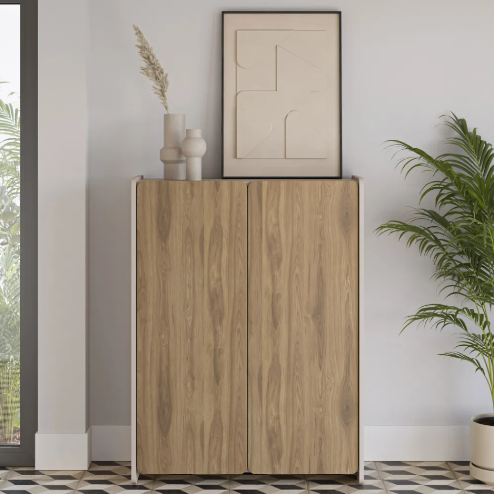 Drawer ENARA Buffet haut 2 portes en bois H125cm