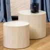 Drawer EQUICOLA Lot de 2 tables d'appoint ovales en effet travertin