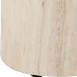 Drawer EQUICOLA Lot de 2 tables d'appoint ovales en effet travertin