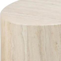 Drawer EQUICOLA Lot de 2 tables d'appoint ovales en effet travertin
