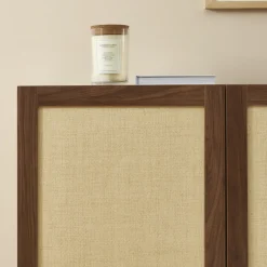 No name ESTELA Buffet 3 portes en bois L140cm