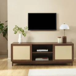 No name ESTELA Meuble TV 2 portes en bois L150cm