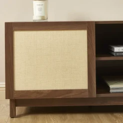 No name ESTELA Meuble TV 2 portes en bois L150cm