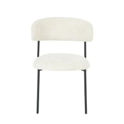 Drawer ESTER Lot de 2 chaises en tissu bouclette et métal