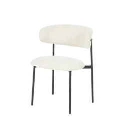 Drawer ESTER Lot de 2 chaises en tissu bouclette et métal