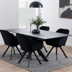 Drawer EURAME Table à manger 8 personnes en céramique et métal