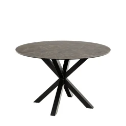 Drawer EURAME Table à manger 4 places ronde en céramique et métal