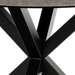 Drawer EURAME Table à manger 4 places ronde en céramique et métal