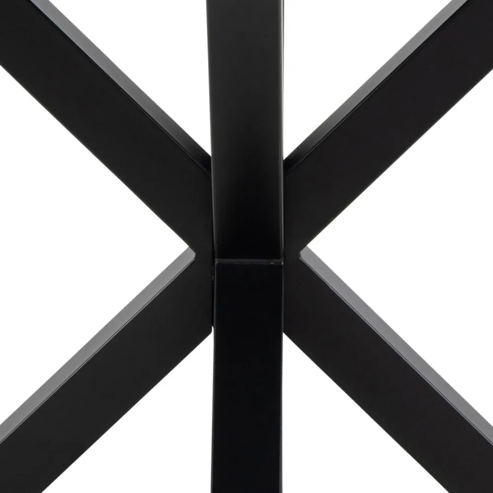 Drawer EURAME Table à manger 4 places ronde en céramique et métal