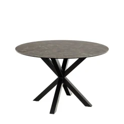 Drawer EURAME Table à manger 4 places ronde en céramique et métal