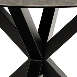 Drawer EURAME Table à manger 4 places ronde en céramique et métal